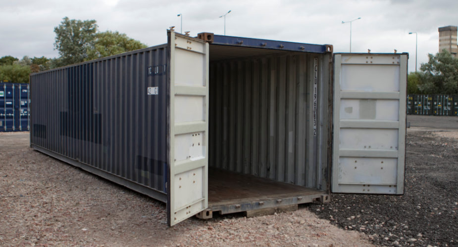  40ft Used Shipping Container - External view with doors open	