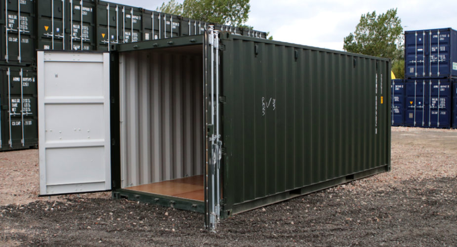  20ft New Shipping Container - External view with doors open	