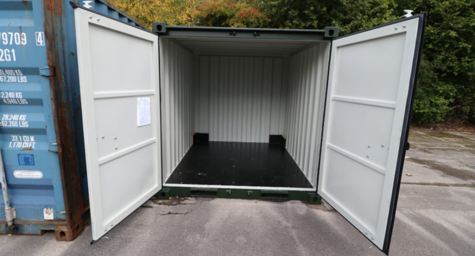  8ft New Build Container - External front view with doors open	