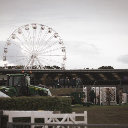 Ferris wheel and tractors at the Yorkshire Showground.